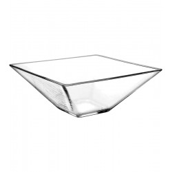 Saladeira 20cm 1240ml Milão Quadrada Em Vidro